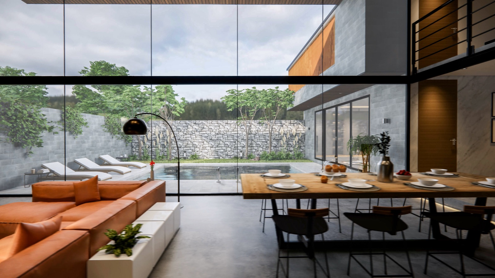 Interior contemporáneo de una casa moderna